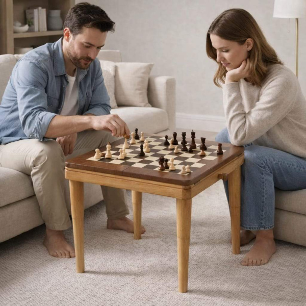 9-YENİ TAVLA SATRANÇ SEHPA KARE